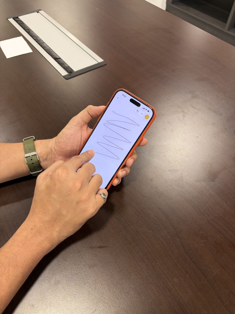 Phone screen being tested during Berry Nice device inspection