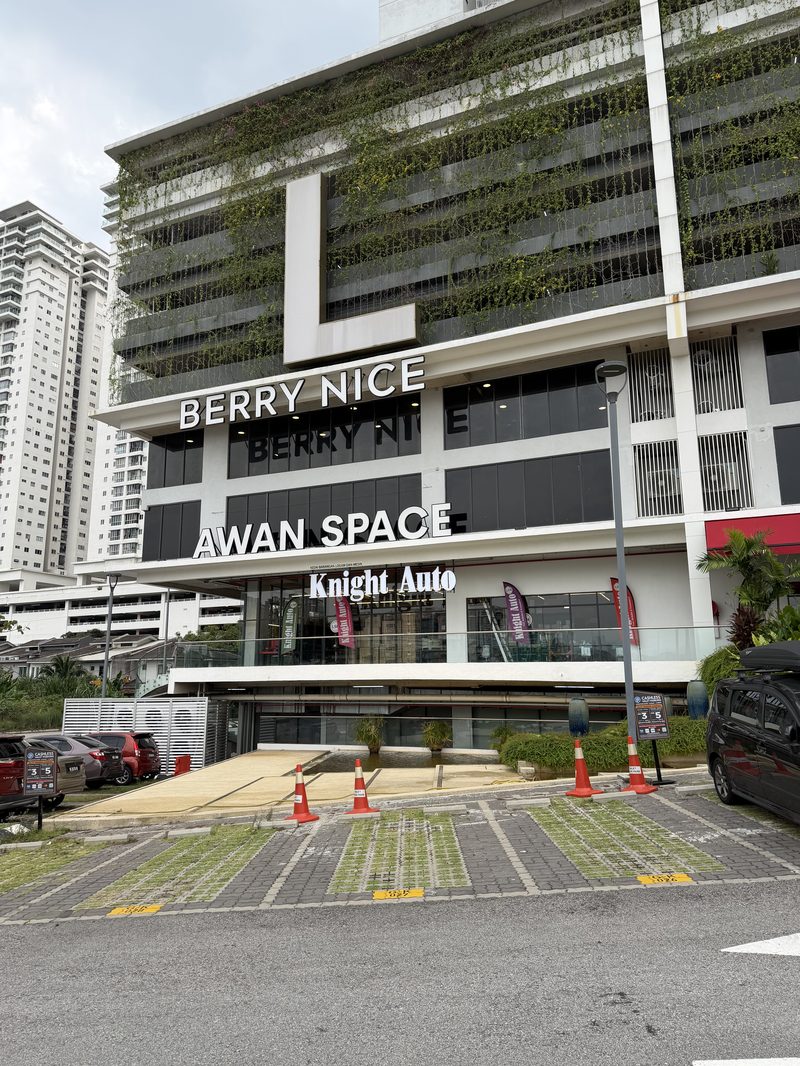 Close-up of Berry Nice signage at the LSH33 storefront in Sentul KL